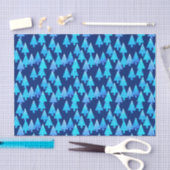 Kerstbomen met een moderne bloem - diep blauw tissuepapier (Craft)