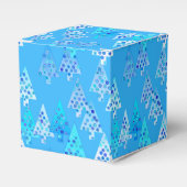 Kerstbomen met een moderne bloem - hemelsblauw bedankdoosjes (Voorkant Zijde)