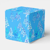 Kerstbomen met een moderne bloem - hemelsblauw bedankdoosjes (Achterkant)