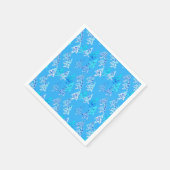 Kerstbomen met een moderne bloem - hemelsblauw servetten (Hoek)