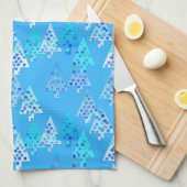 Kerstbomen met een moderne bloem - hemelsblauw theedoek (Quarter Fold)