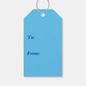 Kerstbomen met een moderne bloem - kobalt blauw cadeaulabel (Achterkant)