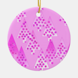 Kerstbomen met een moderne bloem - orchidee en vio keramisch ornament