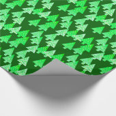 Kerstbomen met een moderne bloem - pijngroen cadeaupapier (Hoek)