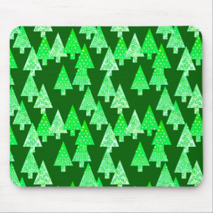 Kerstbomen met een moderne bloem - pijngroen muismat