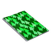 Kerstbomen met een moderne bloem - pijngroen notitieboek (Rechterzijde)