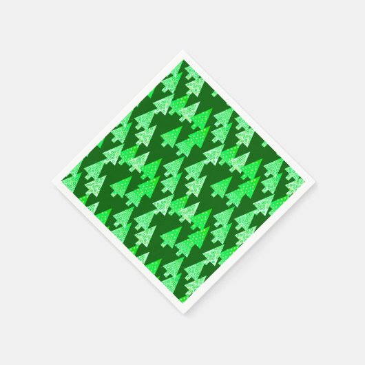 Kerstbomen met een moderne bloem - pijngroen servetten (Hoek)