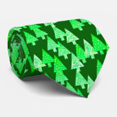 Kerstbomen met een moderne bloem - pijngroen stropdas (Opgerold)