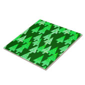 Kerstbomen met een moderne bloem - pijngroen tegeltje (Zijkant)