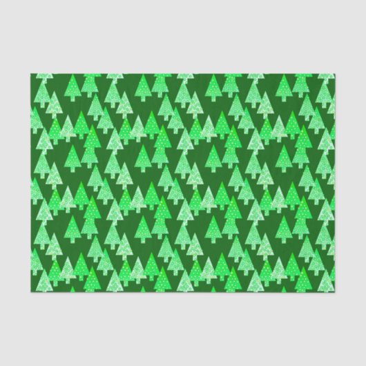 Kerstbomen met een moderne bloem - pijngroen tissuepapier (Voorkant)