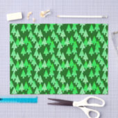 Kerstbomen met een moderne bloem - pijngroen tissuepapier (Craft)