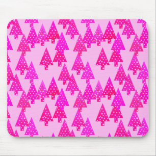 Kerstbomen met een moderne bloem - roze fuchsia ro muismat