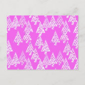 Kerstbomen met een moderne bloem - roze orchidee feestdagenkaart (Voorkant)