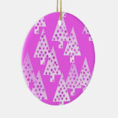 Kerstbomen met een moderne bloem - roze orchidee keramisch ornament (Rechts)