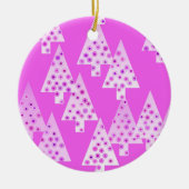 Kerstbomen met een moderne bloem - roze orchidee keramisch ornament (Voorkant)
