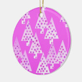Kerstbomen met een moderne bloem - roze orchidee keramisch ornament (Links)