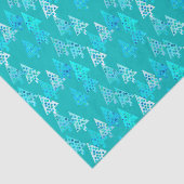 Kerstbomen met een moderne bloem - turkooi tissuepapier (Detail)