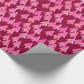 Kerstbomen met een moderne bloem - wijn en roze cadeaupapier (Hoek)