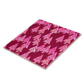 Kerstbomen met een moderne bloem - wijn en roze tegeltje (Zijkant)