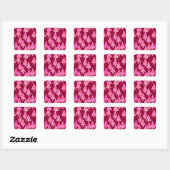Kerstbomen met een moderne bloem - wijn en roze vierkante sticker (Vel)