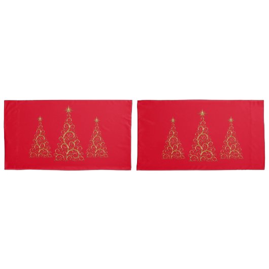 kerstbomen met feestdagen, Kussensloop set (Voorkant-Set)