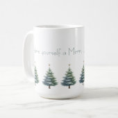 Kerstbomen met gepersonaliseerd bericht mok (Voorkant links)
