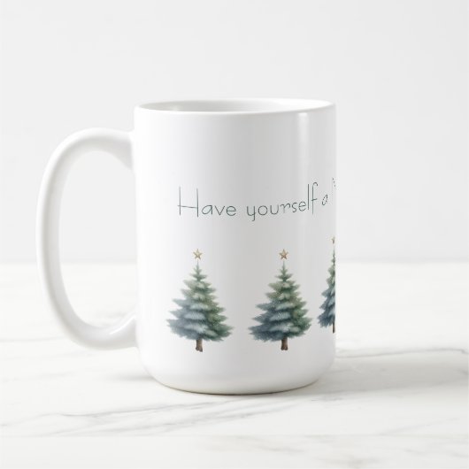 Kerstbomen met gepersonaliseerd bericht mok (Links)