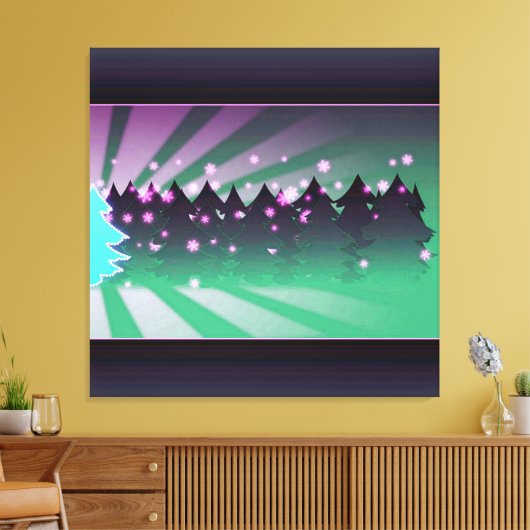 kerstbomen met groene tassen canvas afdruk (Insitu (Woonkamer))