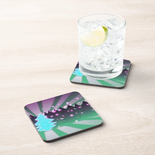 kerstbomen met groene tassen drankjes onderzetter (Rechterzijde)