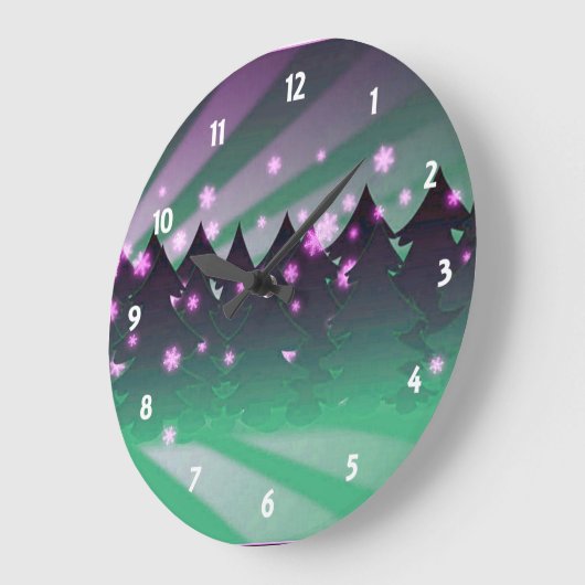 kerstbomen met groene tassen grote klok (Hoek)