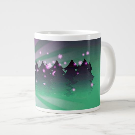 kerstbomen met groene tassen grote koffiekop (Voorkant rechts)