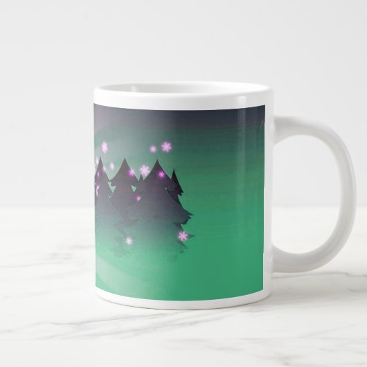 kerstbomen met groene tassen grote koffiekop (Rechts)