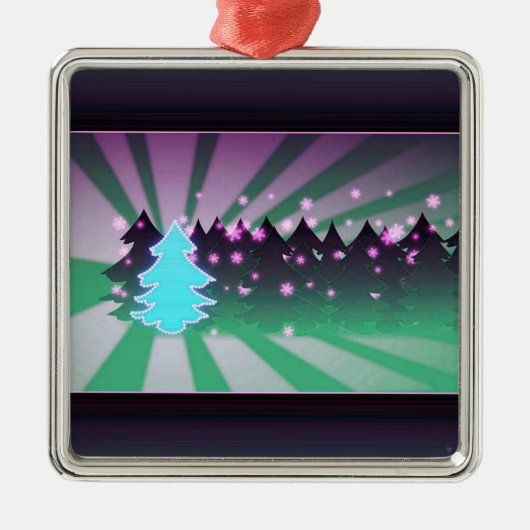 kerstbomen met groene tassen metalen ornament (Voorkant)