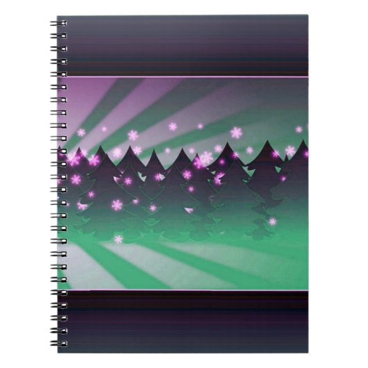 kerstbomen met groene tassen notitieboek (Voorkant)