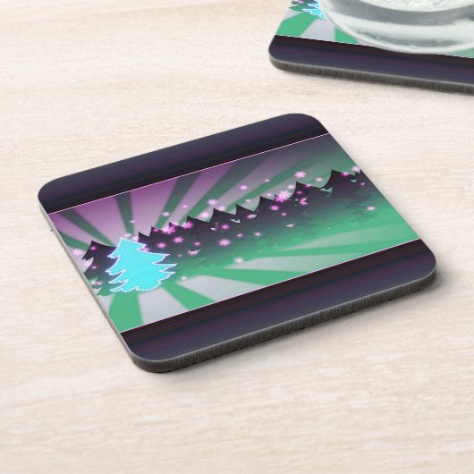 kerstbomen met groene tassen onderzetter (Linkerzijde)