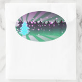 kerstbomen met groene tassen ovale sticker (Tas)