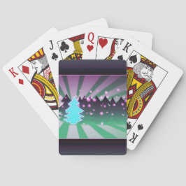 kerstbomen met groene tassen pokerkaarten