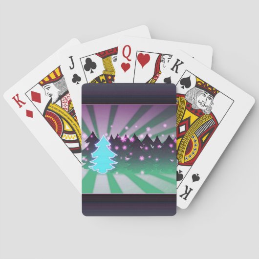 kerstbomen met groene tassen pokerkaarten (Achterkant)