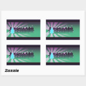 kerstbomen met groene tassen rechthoekige sticker (Vel)