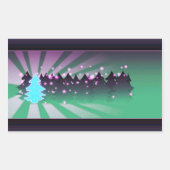 kerstbomen met groene tassen rechthoekige sticker (Voorkant)