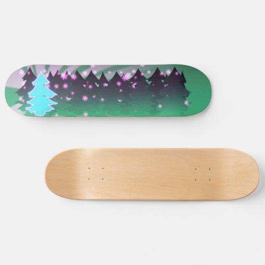 kerstbomen met groene tassen skateboard (Horizontaal)
