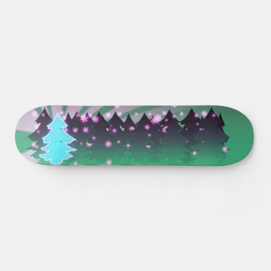 kerstbomen met groene tassen skateboard (Horizontaal)