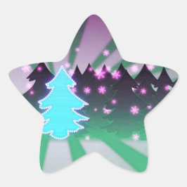 kerstbomen met groene tassen ster sticker