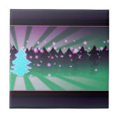 kerstbomen met groene tassen tegeltje (Voorkant)