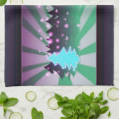 kerstbomen met groene tassen theedoek (Gevouwen)