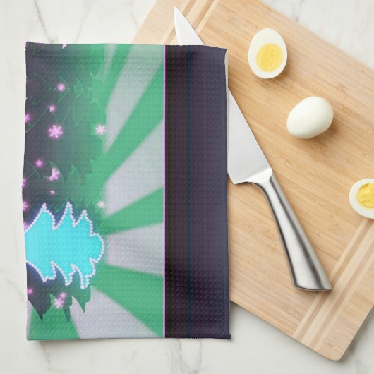 kerstbomen met groene tassen theedoek (Quarter Fold)