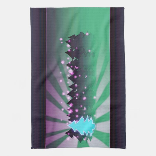 kerstbomen met groene tassen theedoek (Verticaal)