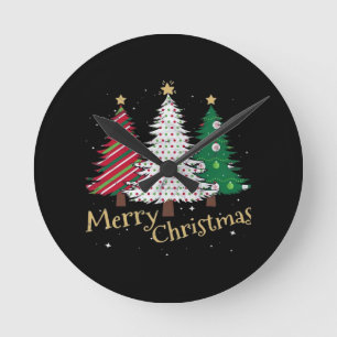 Kerstbomen met Kerst Plaid Cadeau Familie Ronde Klok