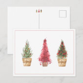 Kerstbomen met kerstbomen Waterverf Briefkaart (Voorkant / Achterkant)