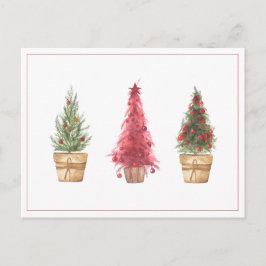 Kerstbomen met kerstbomen Waterverf Briefkaart